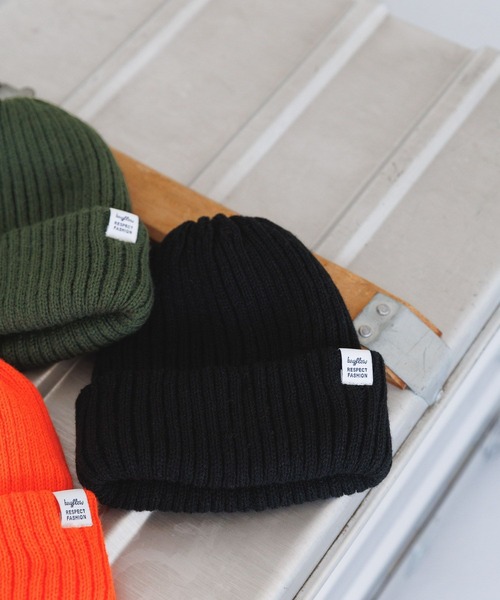 BAYFLOW（ベイフロー）の「ニットワッチ（KIDS）（ニットキャップ/ビーニー・キッズ・ブラック/パープル/オレンジ/カーキ・FREE）」の2枚目の写真