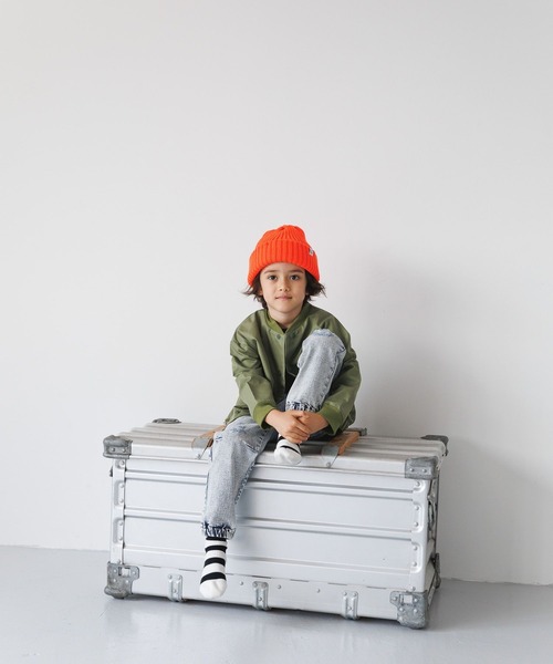 BAYFLOW（ベイフロー）の「ニットワッチ（KIDS）（ニットキャップ/ビーニー・キッズ・ブラック/パープル/オレンジ/カーキ・FREE）」の7枚目の写真