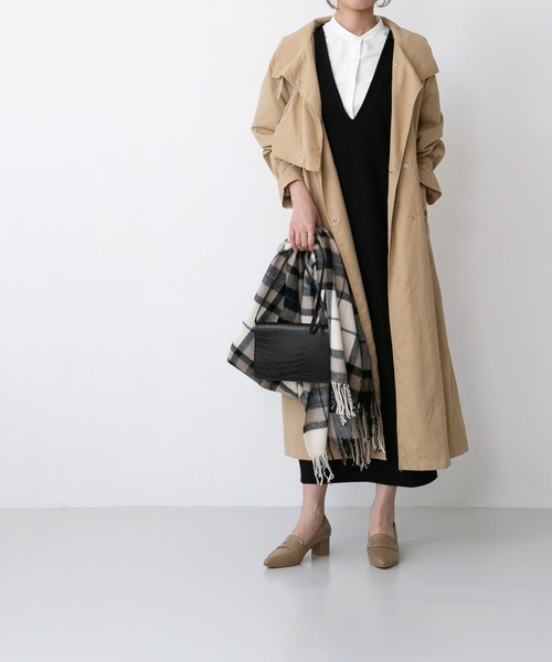 welleg（ウェレッグ）の「幅たっぷり 大判チェックストール（ストール/ショール・レディース・ブラウン系/イエロー系/ブルー系/グレー系/アイボリー系/ベージュ系/グリーン系・フリー）」の11枚目の写真