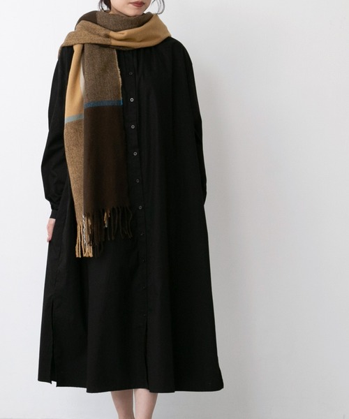 welleg（ウェレッグ）の「幅たっぷり 大判チェックストール（ストール/ショール・レディース・ブラウン系/イエロー系/ブルー系/グレー系/アイボリー系/ベージュ系/グリーン系・フリー）」の19枚目の写真