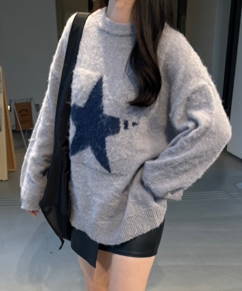 nemne store（ネンネストア）の「【低身長サイズあり】アソートモチーフニット（ニット/セーター・レディース・ブルー/グレー/ネイビー系2/アイボリー系2/ネイビー系3/グレー系その他/アイボリー系1/ネイビー系1/スミクロ・SMALL/MEDIUM）」の18枚目の写真