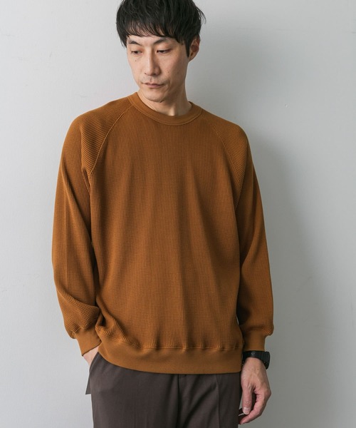 URBAN RESEARCH DOORS（アーバンリサーチドアーズ）の「『XLサイズあり』『UR TECH』ワッフルロングスリーブTシャツ（Tシャツ/カットソー・メンズ・ベージュ系その他/オレンジ/ブルー系その他/チャコールグレー・X-LARGE/LARGE/MEDIUM）」の14枚目の写真