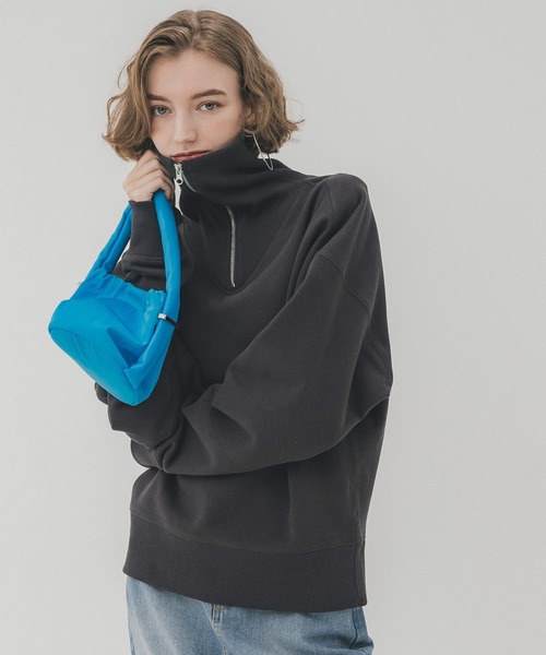 coca（coca）（コカ）の「裏起毛ジップアッププルオーバー（スウェット・レディース・チャコール/ライトグレー・M/L）」の3枚目の写真
