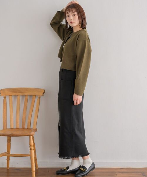 RETRO GIRL(レトロガール)の「前ジップナローSK(スカート・レディース・ブルー系その他2/グレー系その他2/ブラック・FREE)」の6枚目の写真