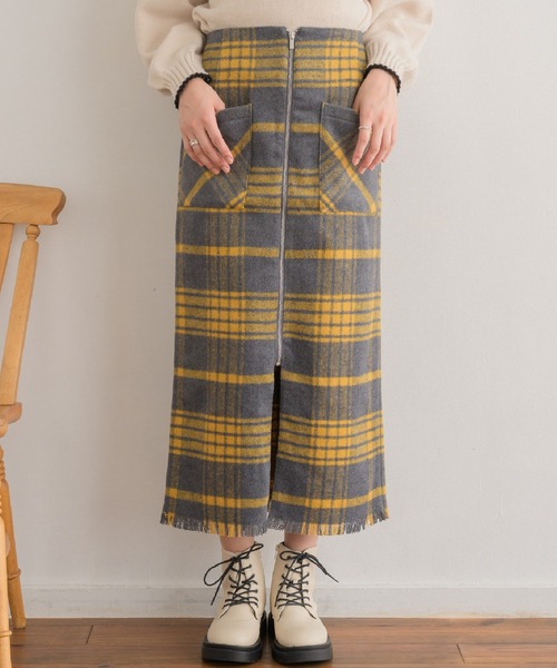 RETRO GIRL(レトロガール)の「前ジップナローSK(スカート・レディース・ブルー系その他2/グレー系その他2/ブラック・FREE)」の2枚目の写真