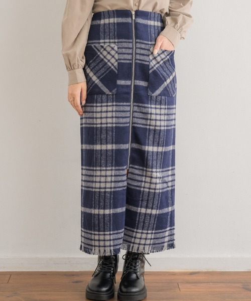 RETRO GIRL(レトロガール)の「前ジップナローSK(スカート・レディース・ブルー系その他2/グレー系その他2/ブラック・FREE)」の3枚目の写真