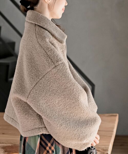 rps(アールピーエス)の「ボリューム袖ZIPジャケット(その他アウター・レディース・アイボリー/グレイッシュベージュ/ブラック/チャコールグレー・フリー)」の18枚目の写真