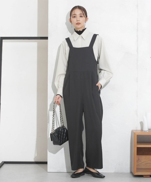 NANO universe（ナノユニバース）の「サロペットパンツ（サロペット/オーバーオール・レディース・グレー/ライトブラウン/ブラック・FREE）」の16枚目の写真