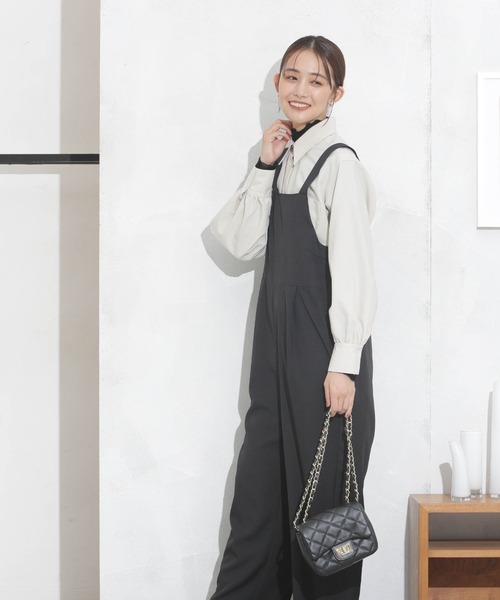 NANO universe（ナノユニバース）の「サロペットパンツ（サロペット/オーバーオール・レディース・グレー/ライトブラウン/ブラック・FREE）」の17枚目の写真