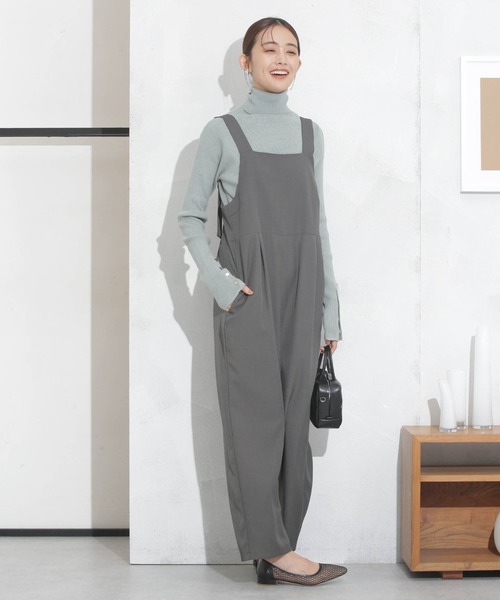 NANO universe（ナノユニバース）の「サロペットパンツ（サロペット/オーバーオール・レディース・グレー/ライトブラウン/ブラック・FREE）」の6枚目の写真