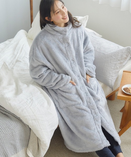 cross marche（クロスマルシェ）の「【温活本舗】着る毛布（ルームウェア/パジャマ・レディース・ピンク/チャコールグレー・フリー）」の2枚目の写真