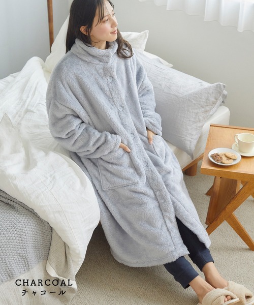 cross marche（クロスマルシェ）の「【温活本舗】着る毛布（ルームウェア/パジャマ・レディース・ピンク/チャコールグレー・フリー）」の3枚目の写真