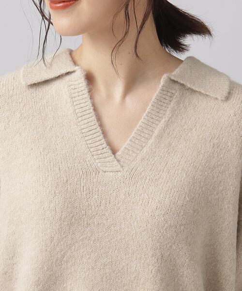 SHOO・LA・RUE（シューラルー）の「◆すっきり見え 衿付き ふわふわ ゆったりニット（ニット/セーター・レディース・オフホワイト/ネイビー/ベージュ・00）」の18枚目の写真