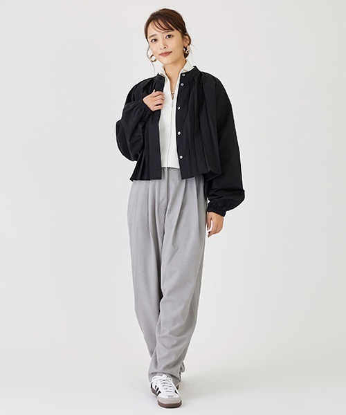 petit main LIEN（プティマインリアン）の「【LADIES】【AJUGA.】タックパンツ（大人サイズ）（その他パンツ・レディース・ブラック/グレー・S/M）」の2枚目の写真