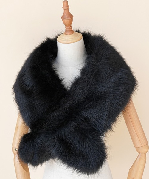 DAY CLOSET（デイ クローゼット）の「レディース ショール風フェイクファーティペット（ネックウォーマー/スヌード・レディース・グレー/ブラウン/ホワイト/ブラック・ONE SIZE）」の3枚目の写真