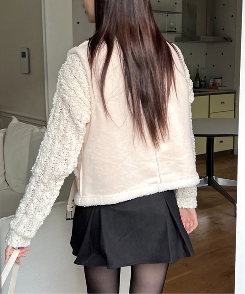 by muni:r（バイ ムニール）の「ハイティーンリボンプリーツスカート（スカート・レディース・ブラック/グレー・SMALL/MEDIUM）」の13枚目の写真