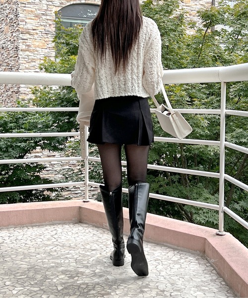 by muni:r（バイ ムニール）の「ハイティーンリボンプリーツスカート（スカート・レディース・ブラック/グレー・SMALL/MEDIUM）」の17枚目の写真