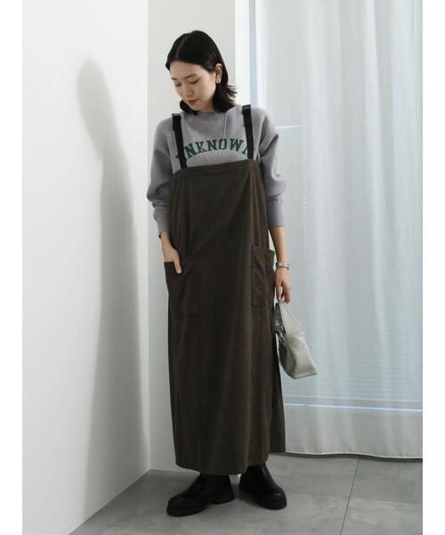 Samansa Mos2 blue(サマンサモスモスブルー)の「コーデュロイジャンスカ(ワンピース・レディース・ブラウン/グレー/ブラック・F)」の2枚目の写真