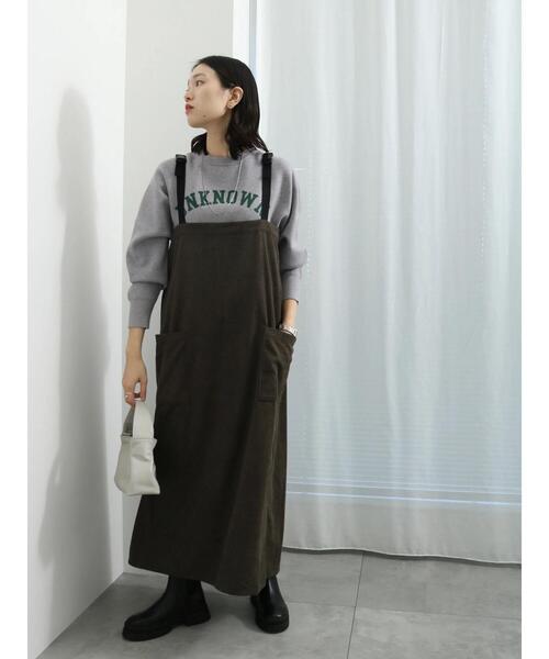 Samansa Mos2 blue(サマンサモスモスブルー)の「コーデュロイジャンスカ(ワンピース・レディース・ブラウン/グレー/ブラック・F)」の7枚目の写真