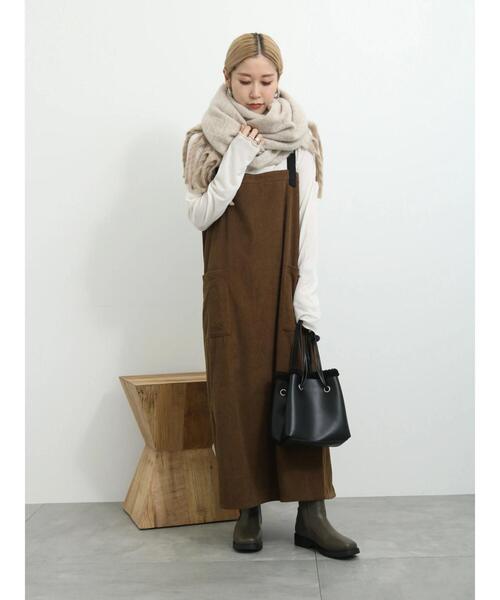 Samansa Mos2 blue(サマンサモスモスブルー)の「コーデュロイジャンスカ(ワンピース・レディース・ブラウン/グレー/ブラック・F)」の18枚目の写真