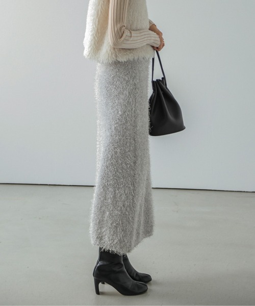 AMELY（エミリー）の「シャギーニットスカート（スカート・レディース・ベージュ/グレー/ピンク系その他/ブラック・フリー）」の12枚目の写真