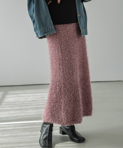 AMELY（エミリー）の「シャギーニットスカート（スカート・レディース・ベージュ/グレー/ピンク系その他/ブラック・フリー）」の21枚目の写真