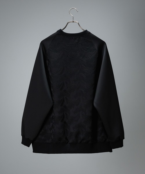KUUUPY（クーピー）の「Docking Jacquard Pullover - ドッキングジャガードプルオーバー（スウェット・メンズ・ブラック/ホワイト・LARGE/MEDIUM/SMALL）」の4枚目の写真