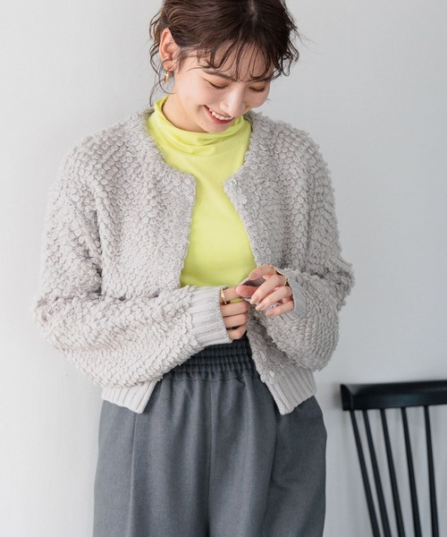 LEPSIM（レプシィム）の「5ゲージループショートカーディガン　990513（カーディガン/ボレロ・レディース・ライトグレー/アイボリー/ブラック・FREE）」の17枚目の写真