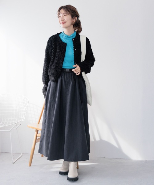 LEPSIM（レプシィム）の「5ゲージループショートカーディガン　990513（カーディガン/ボレロ・レディース・ライトグレー/アイボリー/ブラック・FREE）」の13枚目の写真