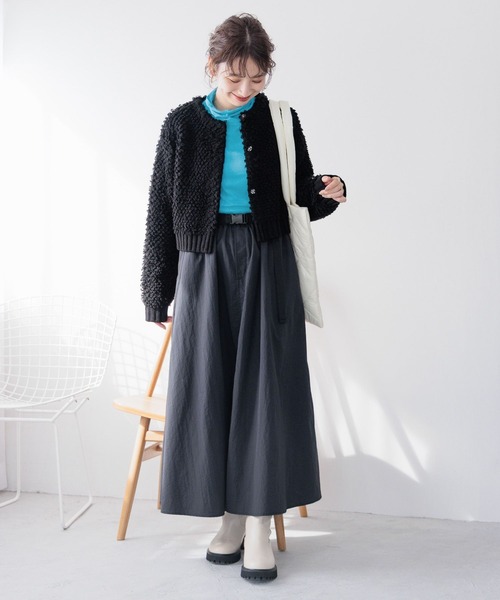 LEPSIM（レプシィム）の「5ゲージループショートカーディガン　990513（カーディガン/ボレロ・レディース・ライトグレー/アイボリー/ブラック・FREE）」の14枚目の写真