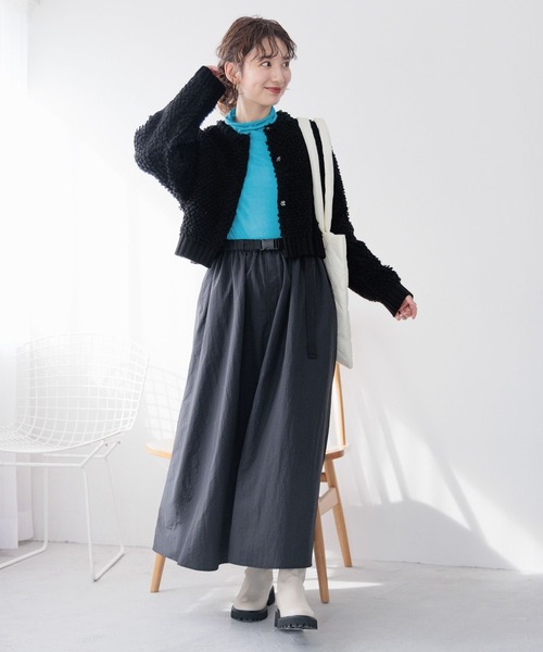 LEPSIM（レプシィム）の「5ゲージループショートカーディガン　990513（カーディガン/ボレロ・レディース・ライトグレー/アイボリー/ブラック・FREE）」の15枚目の写真