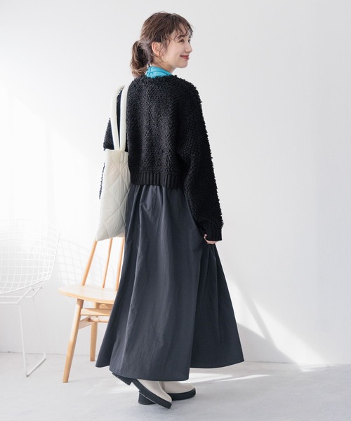 LEPSIM（レプシィム）の「5ゲージループショートカーディガン　990513（カーディガン/ボレロ・レディース・ライトグレー/アイボリー/ブラック・FREE）」の16枚目の写真