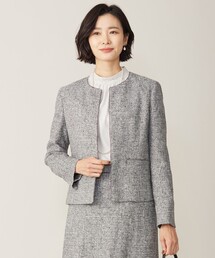 【セットアップ対応】Light Tweed ノーカラー ジャケット