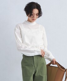 green label relaxing | ［size SHORTあり］フリルネック ブラウス(シャツ/ブラウス)