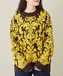 CUBE SUGAR | ブークレジャガードバロック柄プルオーバーニット(ニット/セーター)