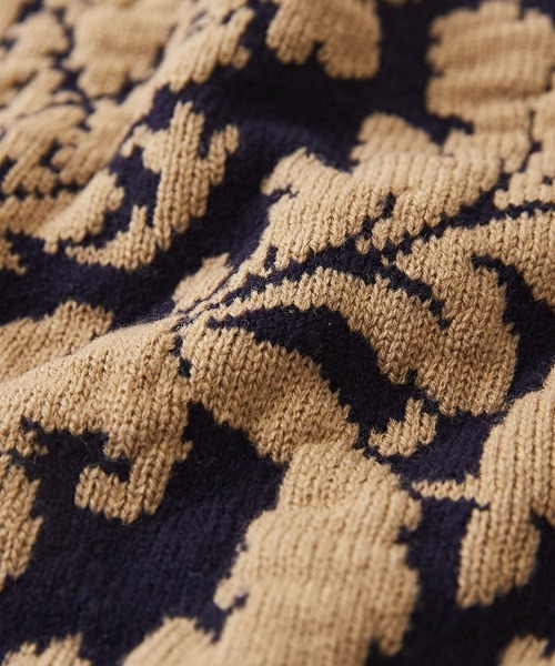 CUBE SUGAR（キューブシュガー）の「ブークレジャガードバロック柄プルオーバーニット（ニット/セーター・レディース・ネイビー/ブラウン/チャコールグレー・M）」の19枚目の写真