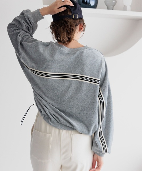 LEPSIM（レプシィム）の「ベロアラインプルオーバー　990505（Tシャツ/カットソー・レディース・ネイビー/ライトグレー/オフホワイト・FREE）」の2枚目の写真