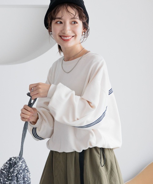 LEPSIM（レプシィム）の「ベロアラインプルオーバー　990505（Tシャツ/カットソー・レディース・ネイビー/ライトグレー/オフホワイト・FREE）」の5枚目の写真