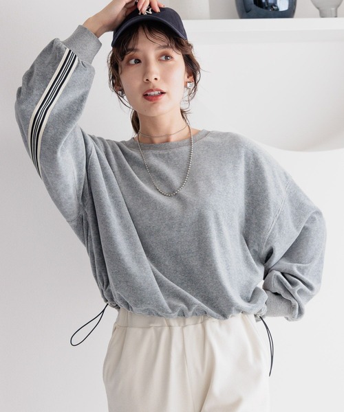 LEPSIM（レプシィム）の「ベロアラインプルオーバー　990505（Tシャツ/カットソー・レディース・ネイビー/ライトグレー/オフホワイト・FREE）」の13枚目の写真