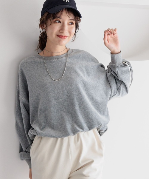 LEPSIM（レプシィム）の「ベロアラインプルオーバー　990505（Tシャツ/カットソー・レディース・ネイビー/ライトグレー/オフホワイト・FREE）」の14枚目の写真