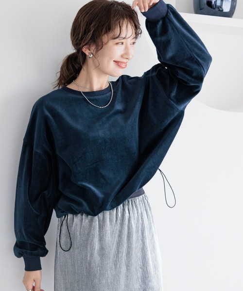 LEPSIM（レプシィム）の「ベロアラインプルオーバー　990505（Tシャツ/カットソー・レディース・ネイビー/ライトグレー/オフホワイト・FREE）」の20枚目の写真