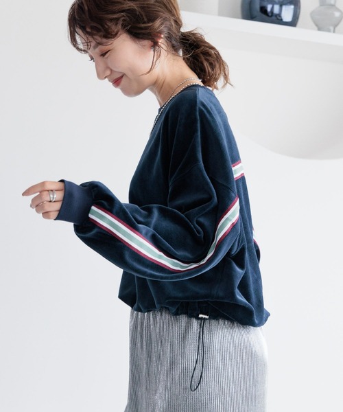 LEPSIM（レプシィム）の「ベロアラインプルオーバー　990505（Tシャツ/カットソー・レディース・ネイビー/ライトグレー/オフホワイト・FREE）」の22枚目の写真