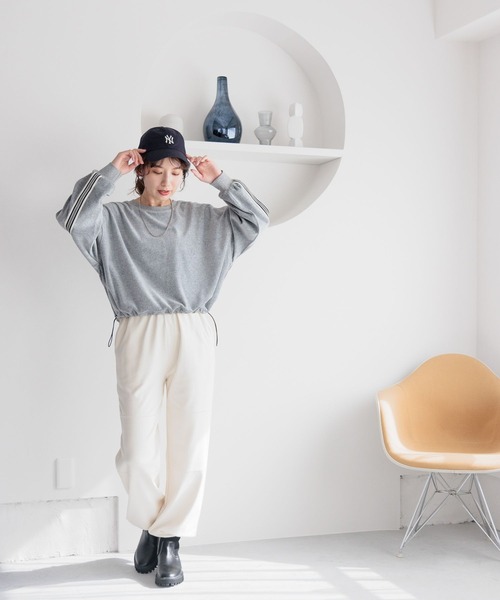 LEPSIM（レプシィム）の「ベロアラインプルオーバー　990505（Tシャツ/カットソー・レディース・ネイビー/ライトグレー/オフホワイト・FREE）」の17枚目の写真