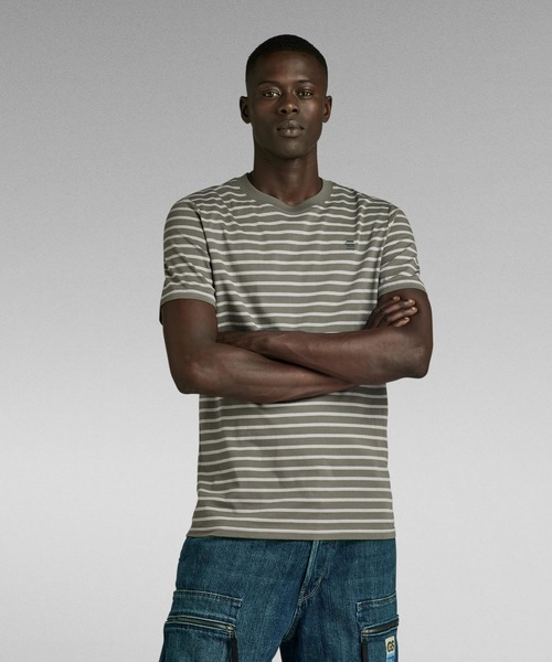 G-STAR(ジースター)の「STRIPE SLIM T-SHIRT/ストライプT(Tシャツ/カットソー・メンズ・ストライプ/ブルー系その他・SMALL/MEDIUM/LARGE/X-LARGE/X-SMALL)」の1枚目の写真