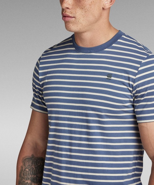 G-STAR(ジースター)の「STRIPE SLIM T-SHIRT/ストライプT(Tシャツ/カットソー・メンズ・ストライプ/ブルー系その他・SMALL/MEDIUM/LARGE/X-LARGE/X-SMALL)」の13枚目の写真