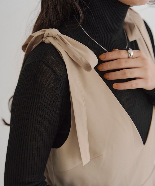 オフショルダーリボン付きショートオールインワン pdal0304-1.jpg