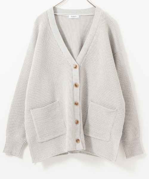 NAVY(ネイビー)の「NAVY 洗えるニット スポンディングカラーカーディガン(ニット/セーター・レディース・ブラック/ブルー系その他/ライトベージュ/グリーン/ライトグレー・L/M)」の14枚目の写真