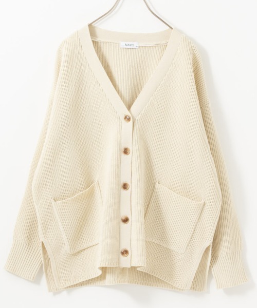 NAVY(ネイビー)の「NAVY 洗えるニット スポンディングカラーカーディガン(ニット/セーター・レディース・ブラック/ブルー系その他/ライトベージュ/グリーン/ライトグレー・L/M)」の15枚目の写真