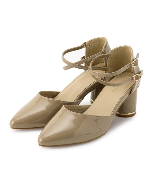 ESPERANZA(エスペランサ)の「ゴールドライン円柱ヒールダブルストラップパンプス 結婚式二次会 パーティー 24SS(パンプス・レディース・ピンクベージュ/こしょう色系2/ブラック系1・LL/L/S/M)」の16枚目の写真