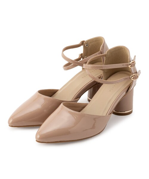 ESPERANZA(エスペランサ)の「ゴールドライン円柱ヒールダブルストラップパンプス 結婚式二次会 パーティー 24SS(パンプス・レディース・ピンクベージュ/こしょう色系2/ブラック系1・LL/L/S/M)」の5枚目の写真